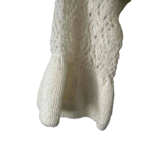 H&M Sweater Womens Size XXL Ivory White Pullover Longsleeve Ruffled Lacebook - Picture 3 of 10